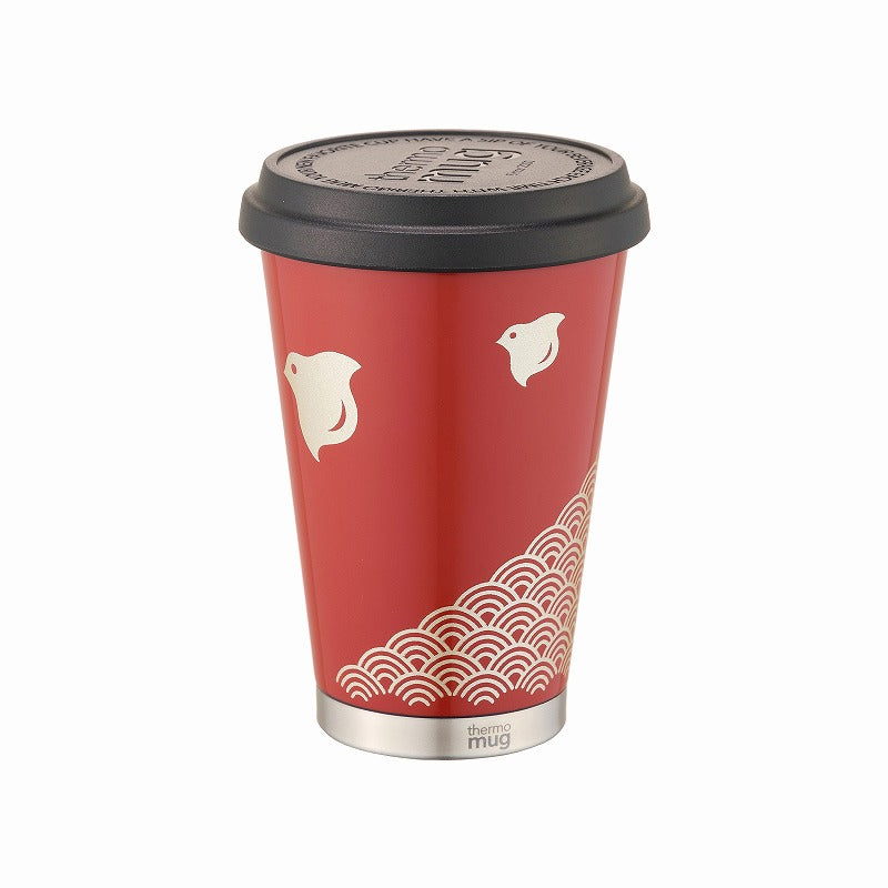 【漆】蒔絵 モバイルタンブラー ミニ｜URUSHI MAKIE MOBILE TUMBLER MINI（波千鳥 朱）