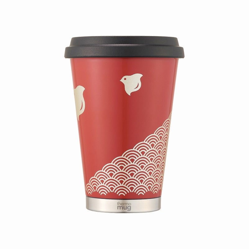 【漆】蒔絵 モバイルタンブラー ミニ｜URUSHI MAKIE MOBILE TUMBLER MINI（波千鳥 朱）