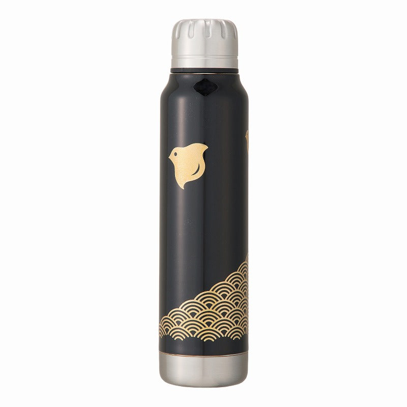【漆】蒔絵 アンブレラボトル｜URUSHI MAKIE UMBRELLA BOTTLE（波千鳥 黒）